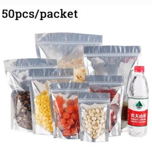 Transparent and Silver Stand Up Pouch (50pcs)