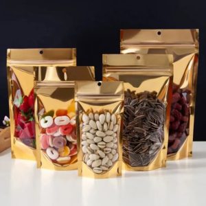 Transparent and Gold Stand Up Pouch (50pcs)