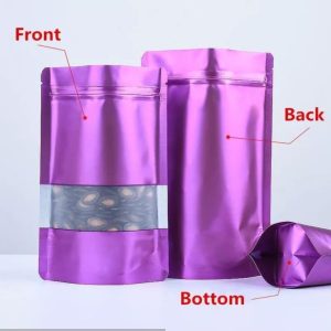 Purple Stand Up Pouch  With Window (50pcs)