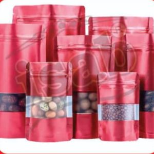 Red Stand Up Pouch With Window (50pcs)