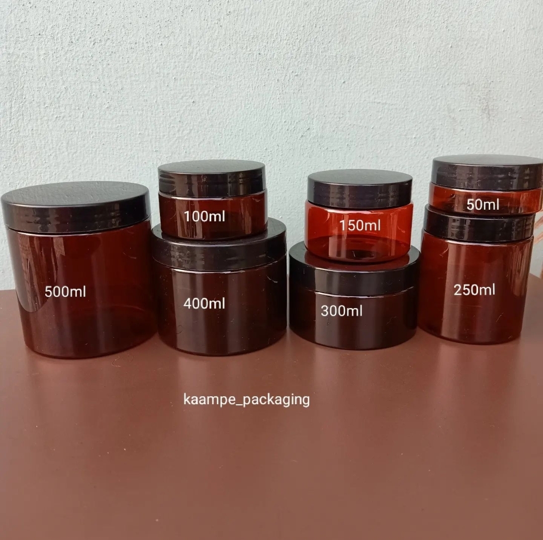Amber Plastic Jars (6pcs)
