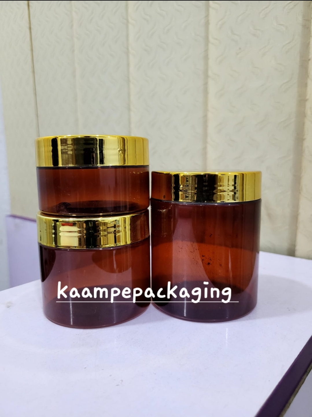 Cream Jars With Shiny Gold Lid (6pcs) - Image 2