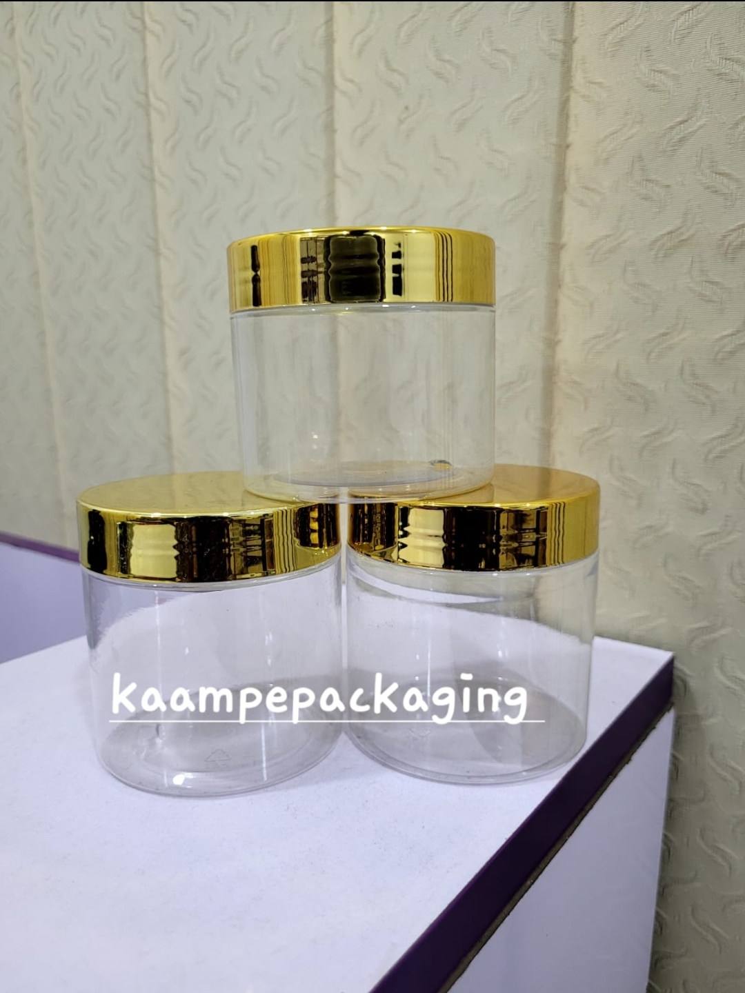 Cream Jars With Shiny Gold Lid (6pcs) - Image 3