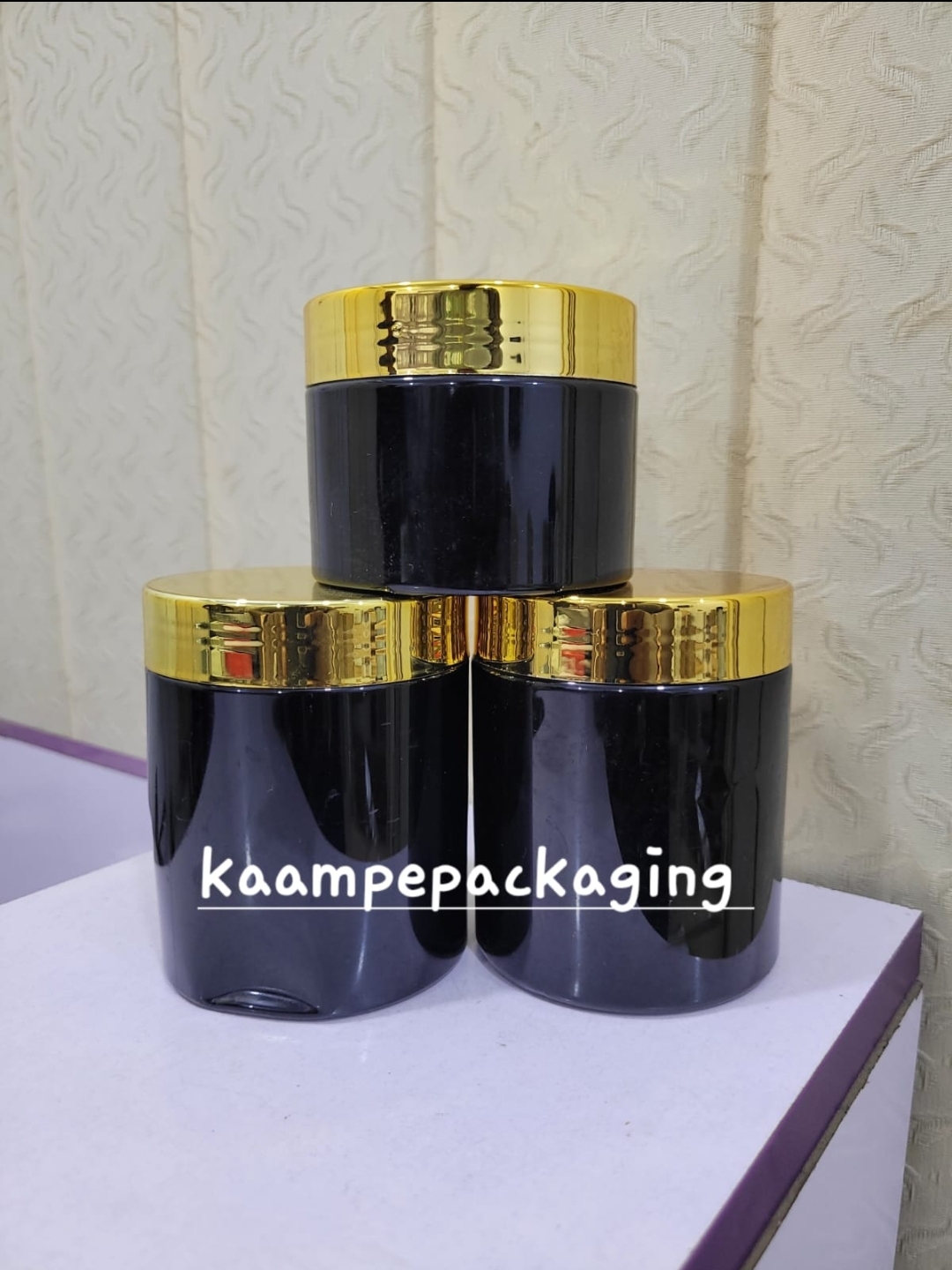 Cream Jars With Shiny Gold Lid (6pcs)